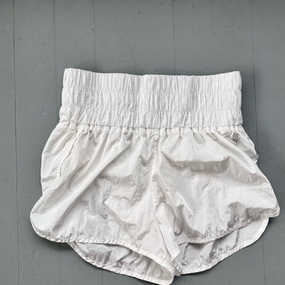 Free People White Athletic Shorts Lightweight Elastic Waist